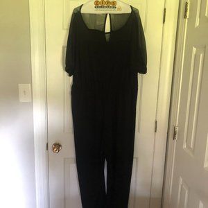 Ashley Stewart Black Jumpsuit with Mesh